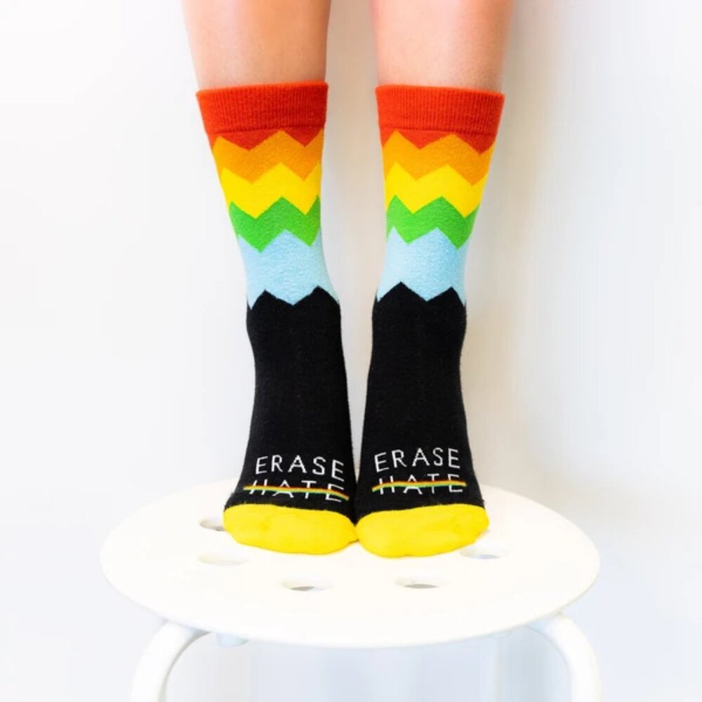 Chavez for Charity Erase Hate Ladies Socks for Matthew Shepard Foundation